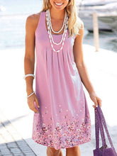 Ärmelloses, bedrucktes, lockeres Kleid